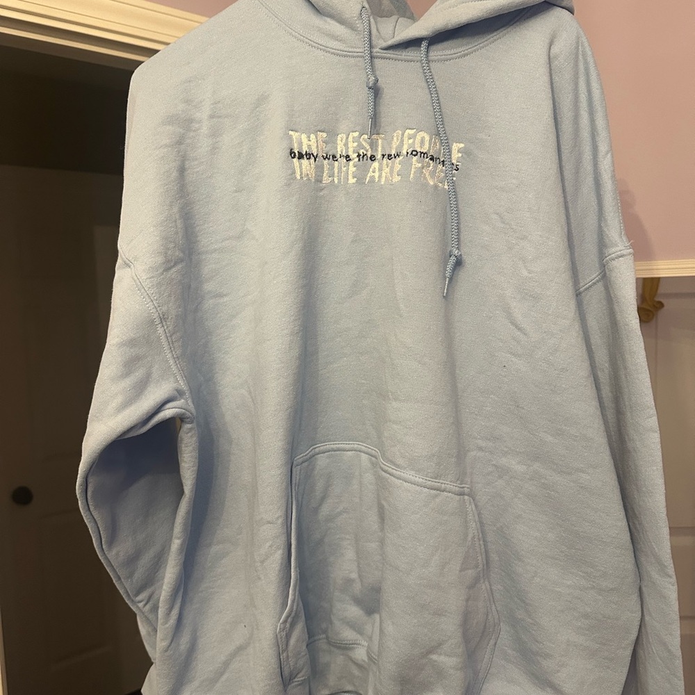 Taylor Swift New Romantics 1989 Sky Blue Embroidered Hoodie
